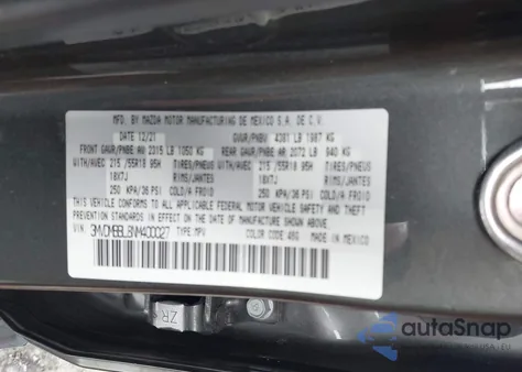 2022 Mazda Cx-30 Select z USA, uszkodzony, nr VIN 3MVDMBBL8NM400027